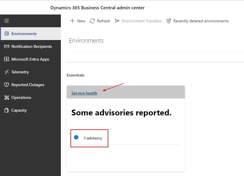 1 advisory reported.