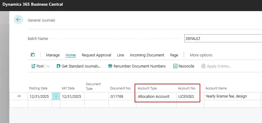 Allocation Account