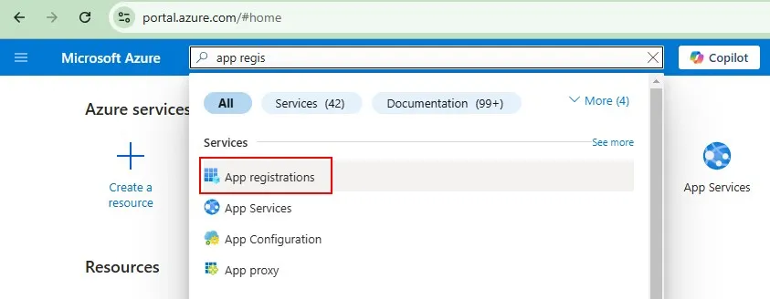 Search for App registrations