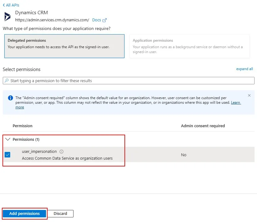 Click on user_impersonation