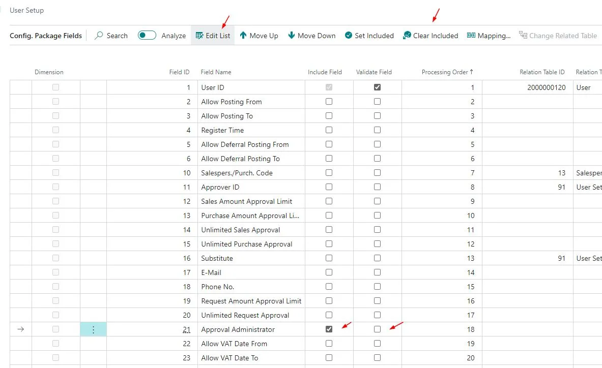 Setup Fields