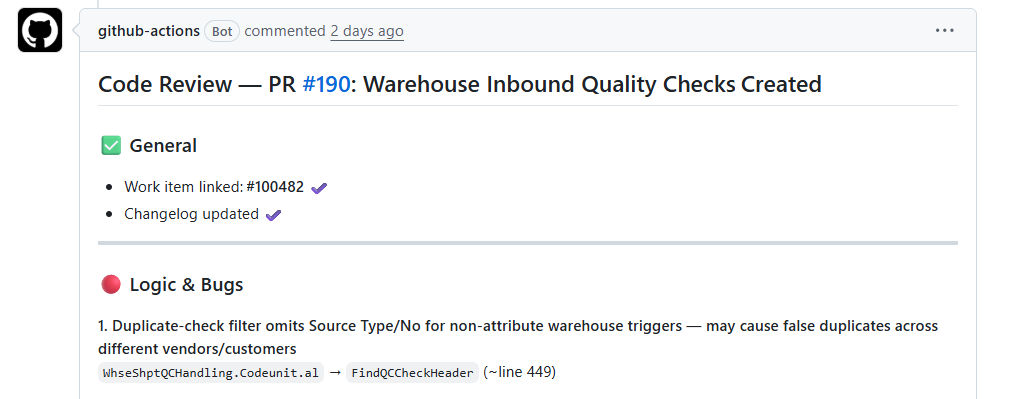 How to implement Microsoft BCQuality in your GitHub Pull Request