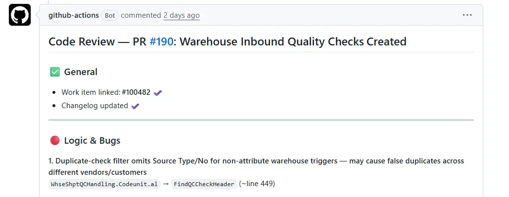 How to implement Microsoft BCQuality in your GitHub Pull Request