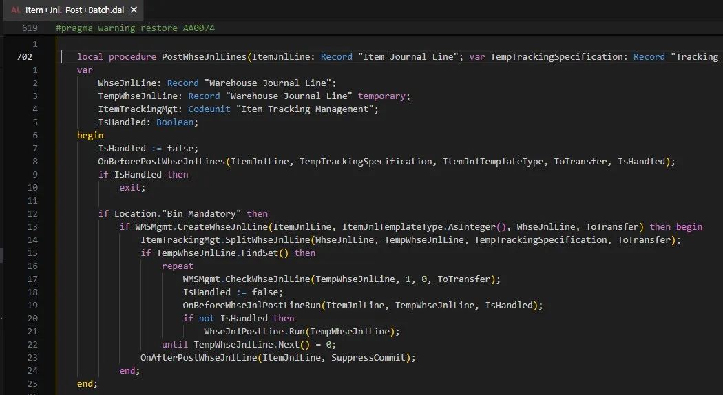 Codeunit 23 Item Jnl.-Post Batch