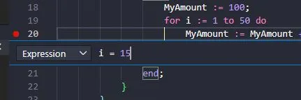 Setting Conditional Breakpoint