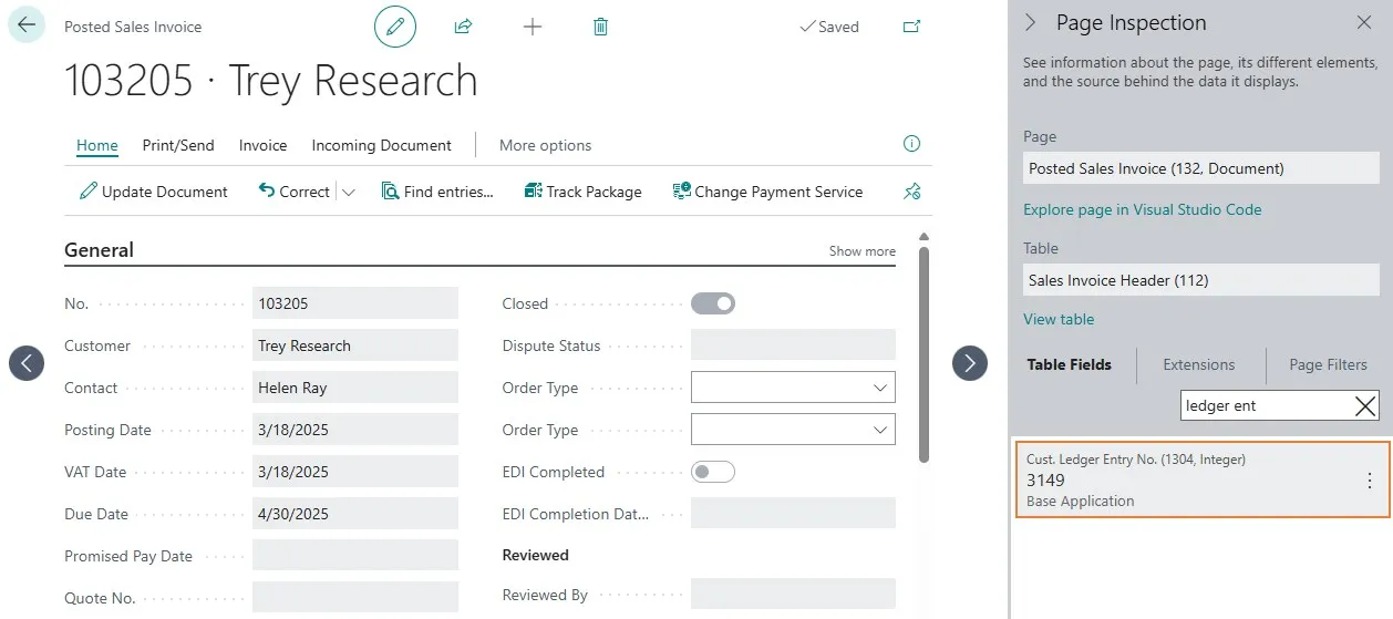 Customer Ledger Entry No on Sales Invoice Header