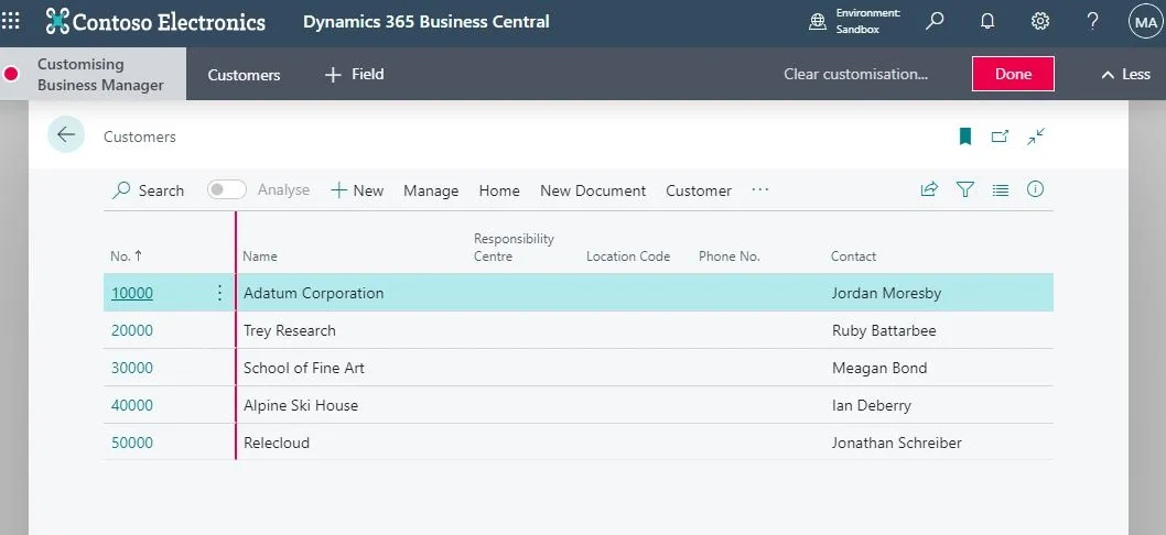 Personalise Profile on Customer List