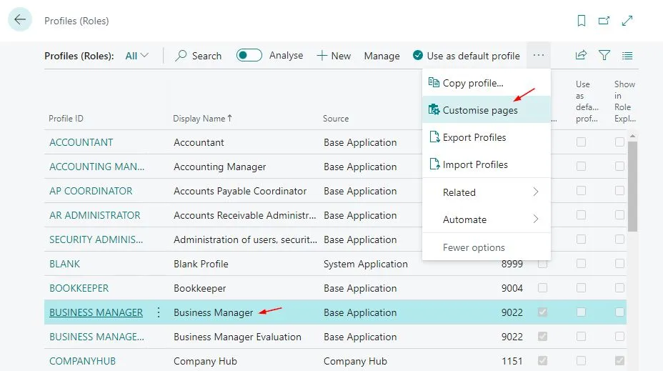 Personalise Profile
