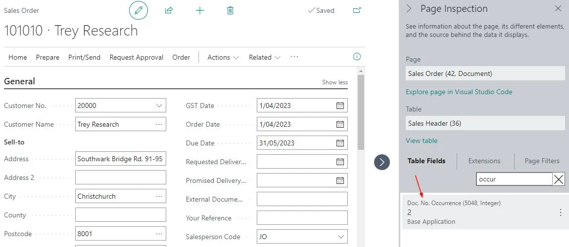 Recreated and “Doc. No. Occurrence” field increased to 2.