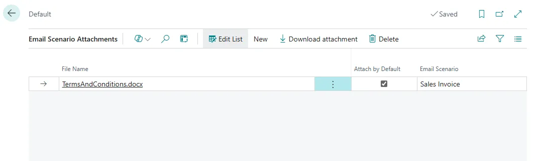 Email Scenario Attachments