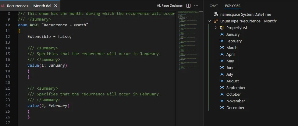 Recurrence - Month enum