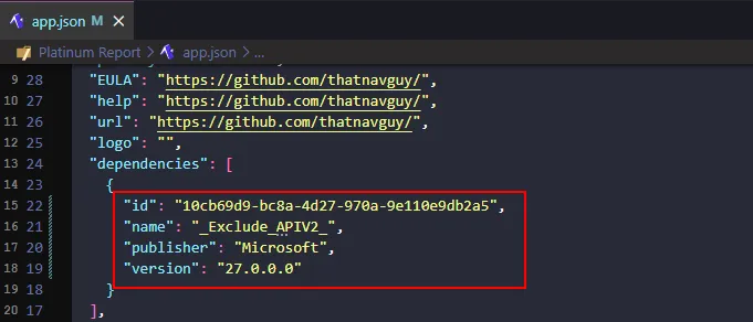 Exclude_APIV2 dependency. App ID is 10cb69d9-bc8a-4d27-970a-9e110e9db2a5.