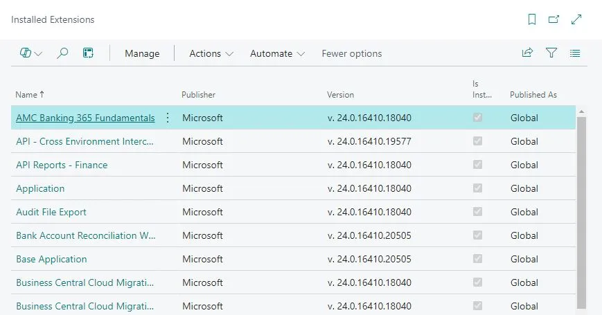 Extension Management