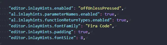 Inlay Hints setting