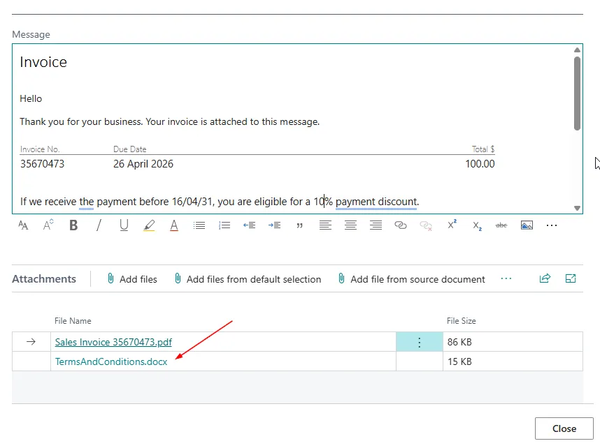 Invoice Attachments