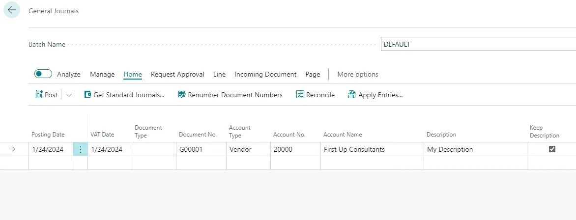 Description stays on changing Account Type