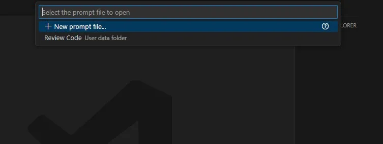 New Prompt File