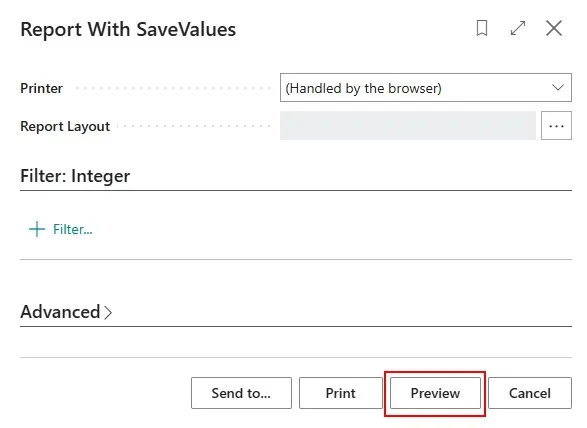 Report With SaveValues