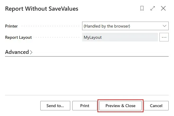 Report Without SaveValues