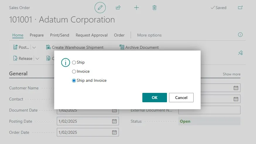 Sales Invoice Posting Policy - Allowed