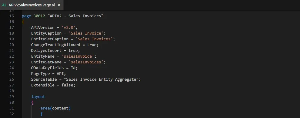 Sales Invoices API page