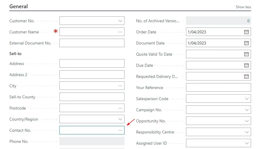 Select Contact No