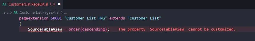 Error SourceTableView on PageExtension