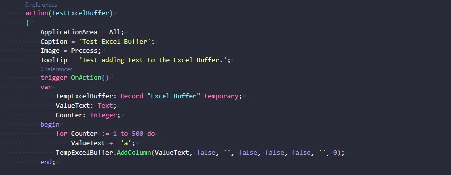 Test Excel Buffer