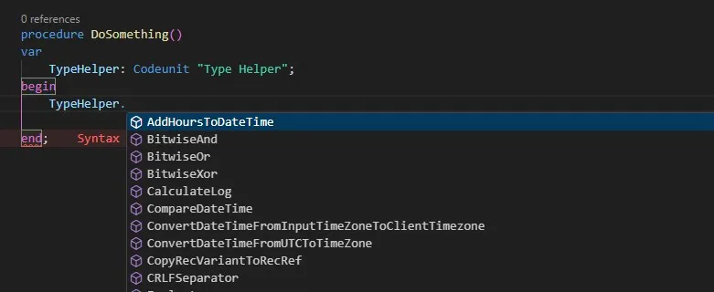 Type Helper Codeunit
