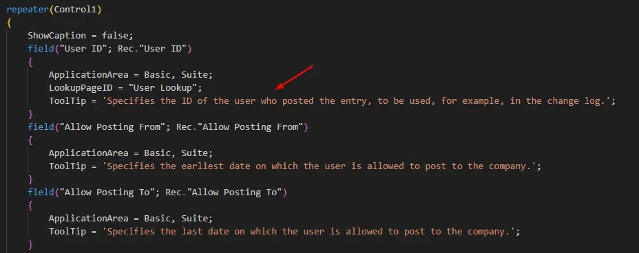 Tooltips in AL