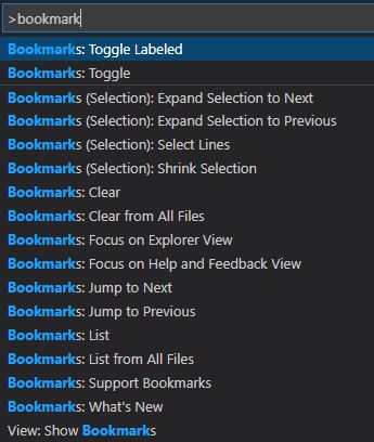 Bookmark Commands